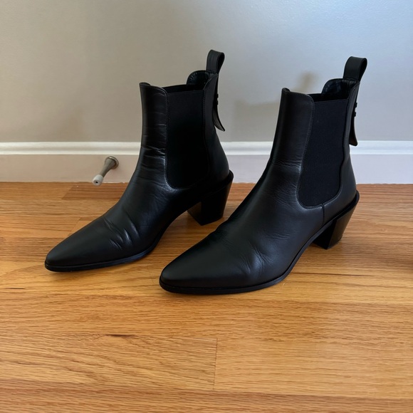 Frame Denim Shoes - Frame low heel leather ankle boot black size 39